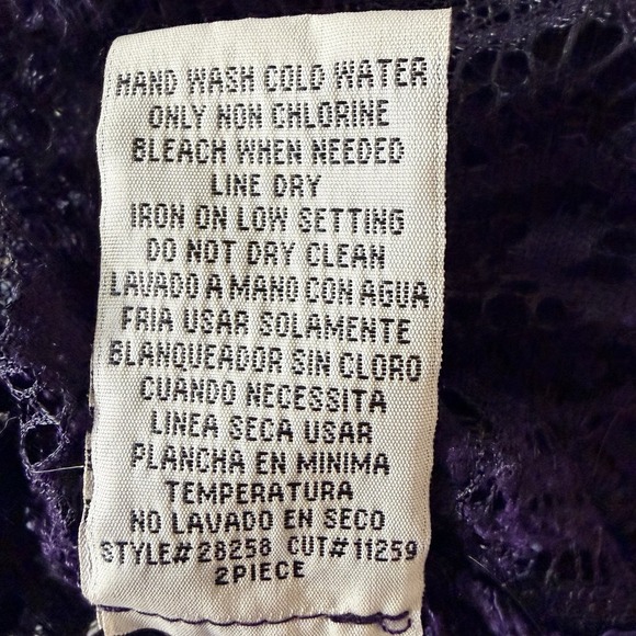 Maya Brook Lace Plum 3/4 Sleeve Cover Up Size 12 - Picture 8 of 8